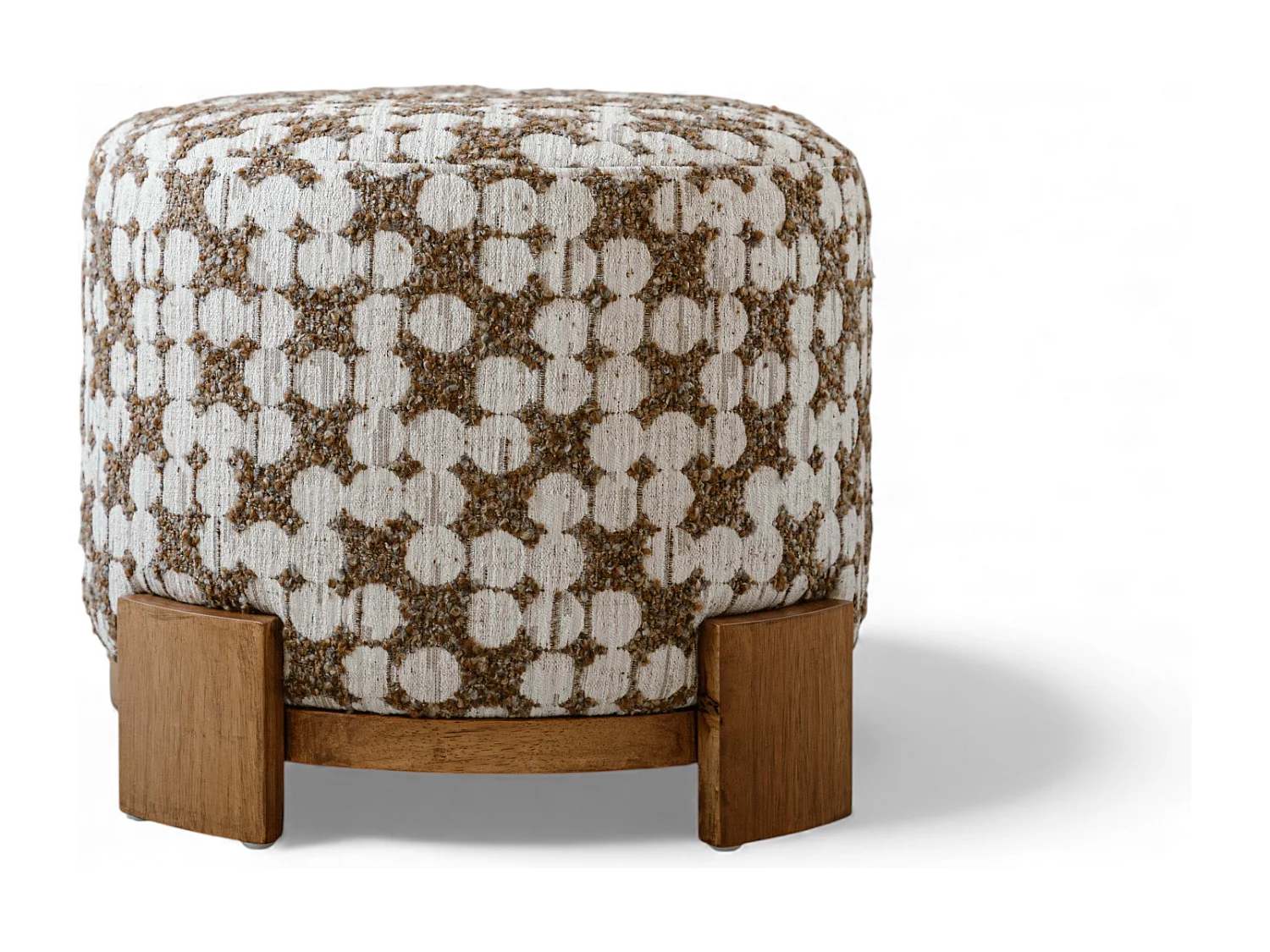 Hocker 48 cm - beige - gewatteerde zitting - Indore Home