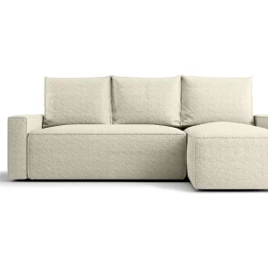 Hoekbank HAVANA rechts beige Bukle Quelle 3 – slaapfunctie, bedkist