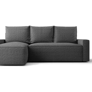 Hoekbank HAVANA links donkergrijs Bukle Quelle 92 – slaapfunctie, bedkist