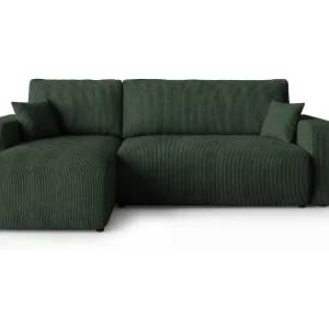 Hoekbank PARIS links groen ribfluweel Poso 14 – slaapfunctie, bedkist Hoekbank PARIS links groen ribfluweel Poso 14 – slaapfunctie, bedkist