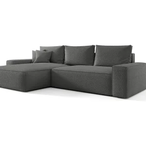 Hoekbank CALIFORNIA links donkergrijs Bukle Quelle 92 – slaapfunctie, bedkist Hoekbank CALIFORNIA links donkergrijs Bukle Quelle 92 – slaapfunctie, bedkist