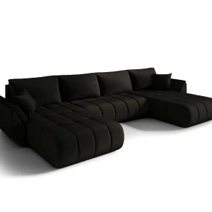 Hoekbank SYDNEY PREMIUM U-vorm grafiet velours Monolith 95 – slaapfunctie, bedkist Hoekbank SYDNEY PREMIUM U-vorm grafiet velours Monolith 95 – slaapfunctie, bedkist