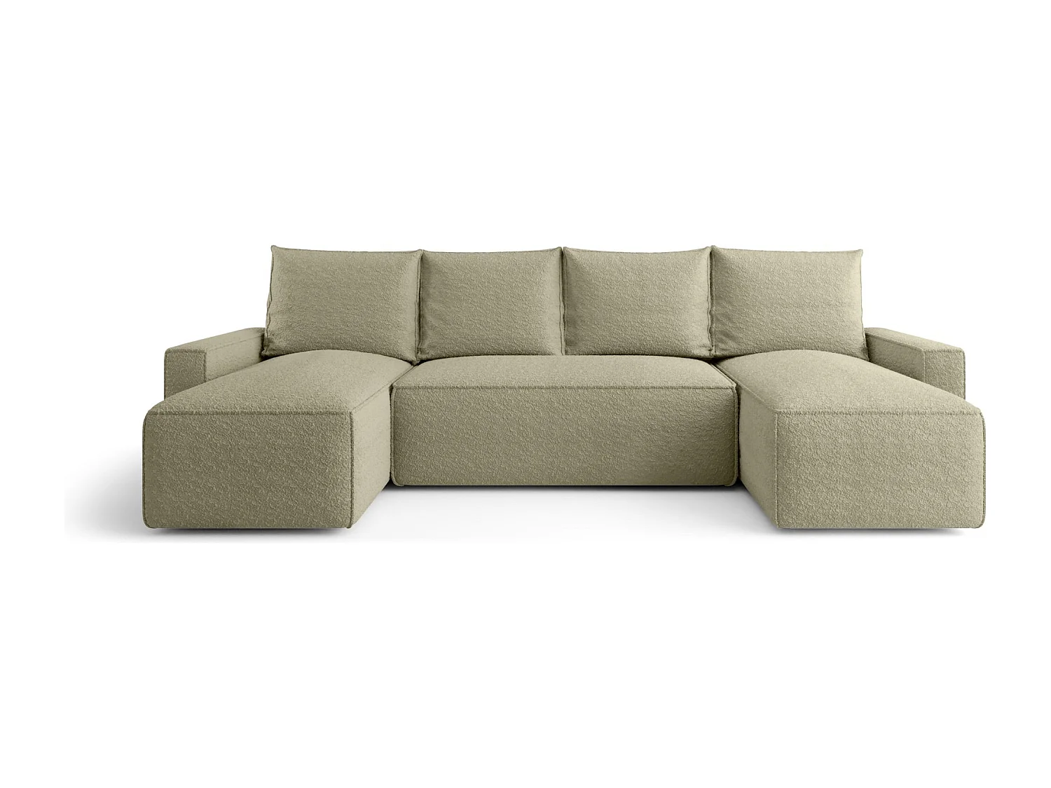 Hoekbank HAVANA U-vorm donkerbeige Bukle Quelle 6 - slaapfunctie, bedkist