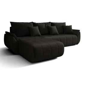 Hoekbank SYDNEY links grafiet velours Monolith 95 – slaapfunctie, bedkist Hoekbank SYDNEY links grafiet velours Monolith 95 – slaapfunctie, bedkist