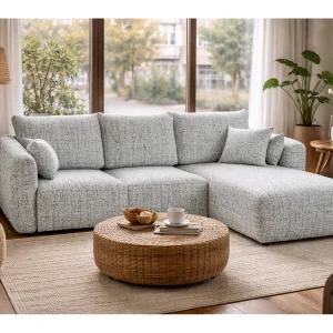 Hoekbank Santi met slaapfunctie en opbergruimte – 255×165 cm – modern, uitschuifbaar, comfortabel voor de woonkamer Hoekbank Santi met slaapfunctie en opbergruimte – 255×165 cm – modern, uitschuifbaar, comfortabel voor de woonkamer