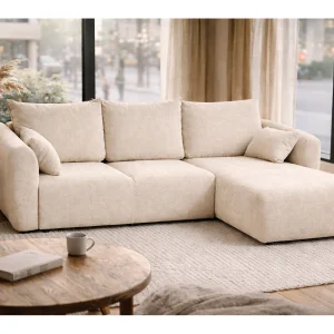 Hoekbank Santi met slaapfunctie en opbergruimte – 255×165 cm – modern, uitschuifbaar, comfortabel voor de woonkamer Hoekbank Santi met slaapfunctie en opbergruimte – 255×165 cm – modern, uitschuifbaar, comfortabel voor de woonkamer