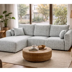 Hoekbank Santi met slaapfunctie en opbergruimte – 255×165 cm – modern, uitschuifbaar, comfortabel voor de woonkamer Hoekbank Santi met slaapfunctie en opbergruimte – 255×165 cm – modern, uitschuifbaar, comfortabel voor de woonkamer