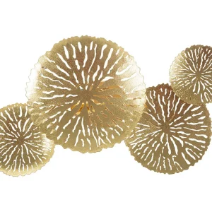 Gouden metalen wandlamp met houtsnijwerk, 47x13x28 cm Gouden metalen wandlamp met houtsnijwerk, 47x13x28 cm