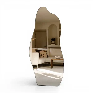 Grote organische spiegel 180 × 80 cm – zwart – organische wandspiegel – Indore Home