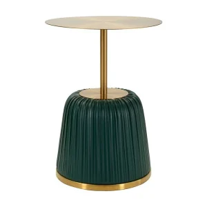 Groene bijzettafel met adelaarmotief, ø 40 x 55 cm Groene bijzettafel met adelaarmotief, ø 40 x 55 cm