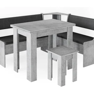 Hoekbank set beton 150x120x80 roman Hoekbank set beton 150x120x80 roman