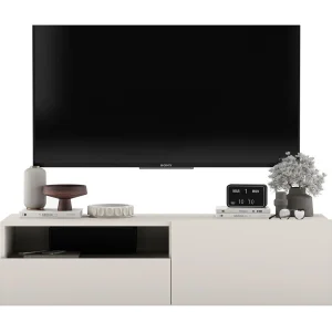 Hangend TV-meubel met 1 deur en open vak, lade – корпус kasjmier mat, fronten kasjmier mat – 120 cm Hangend TV-meubel met 1 deur en open vak, lade – корпус kasjmier mat, fronten kasjmier mat – 120 cm