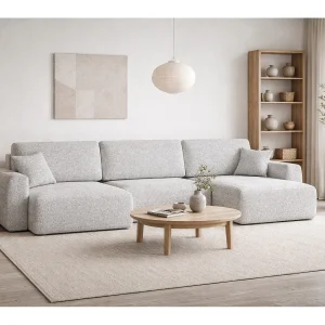 Hoekbank met slaapfunctie en opbergruimte U-vorm Ariel U XL, chenille stof Artico, Cement Hoekbank met slaapfunctie en opbergruimte U-vorm Ariel U XL, chenille stof Artico, Cement