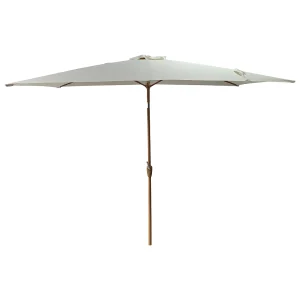 HAPUNARechthoekige rechte parasol 2x3m beige en houteffect