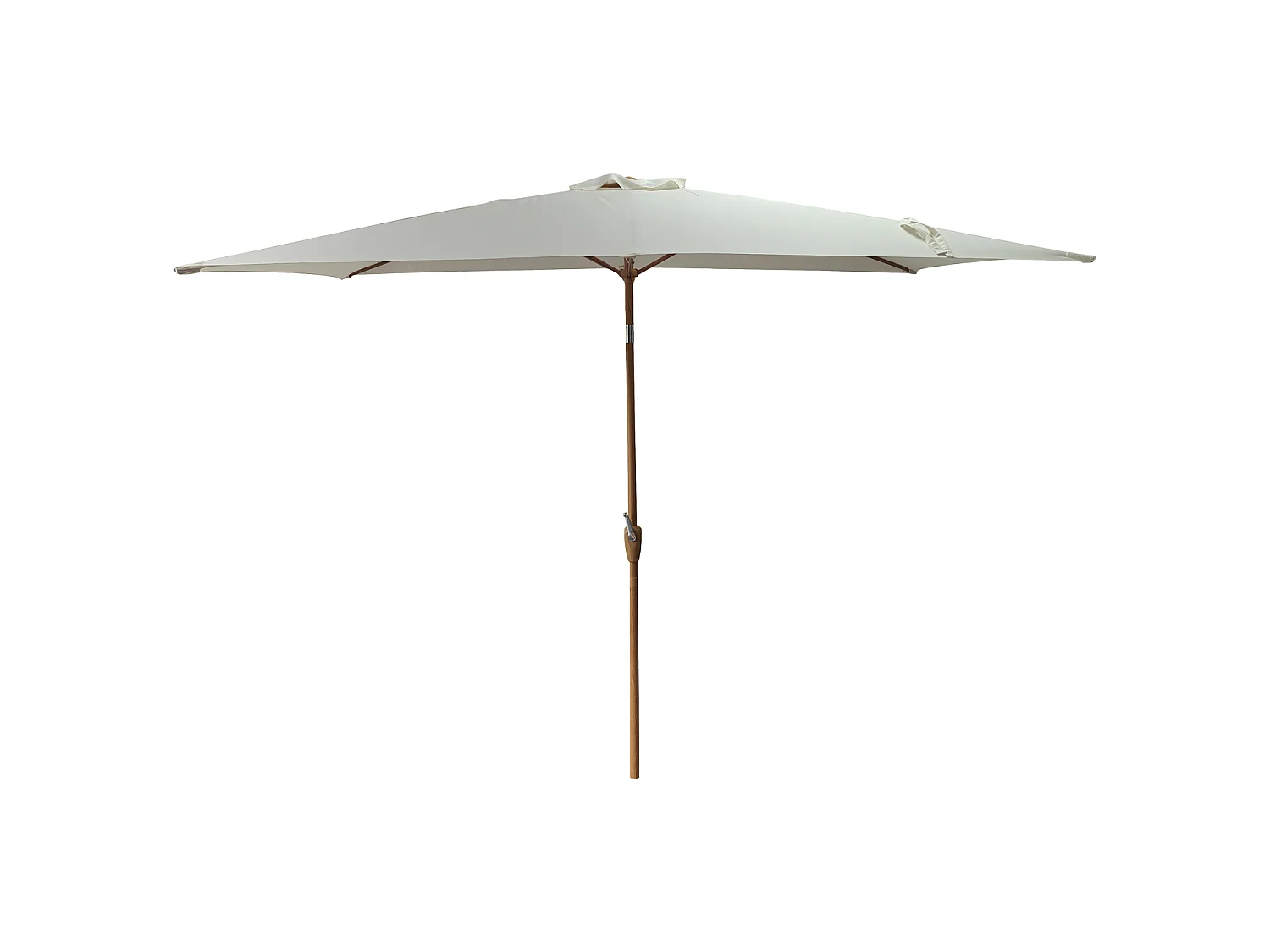 HAPUNARechthoekige rechte parasol 2x3m beige en houteffect