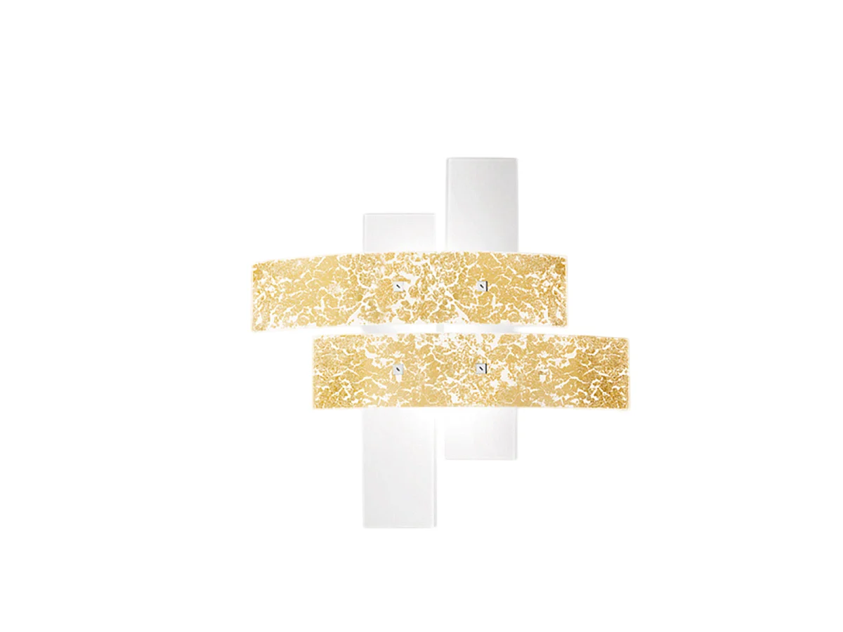 Grand plafonnier Lara verre blanc, détails or, 91x91cm, 4xE27 max 52W, style moderne, ampoules non incluses, IP20