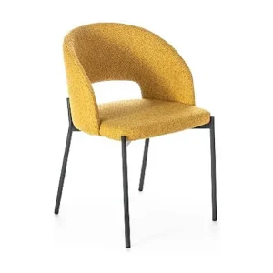 Greta Chaise en tissu jaune 2 pcs