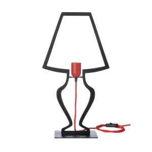 Grande lampe de table Silhouette 30×54 cm en fer stylisé Design onirique moderne Connexion E27 Fabriqué en Italie Noir Grande lampe de table Silhouette 30×54 cm en fer stylisé Design onirique moderne Connexion E27 Fabriqué en Italie Noir