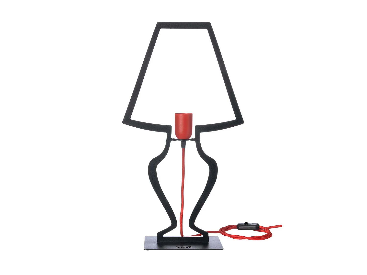 Grande lampe de table Silhouette 30x54 cm en fer stylisé Design onirique moderne Connexion E27 Fabriqué en Italie Noir