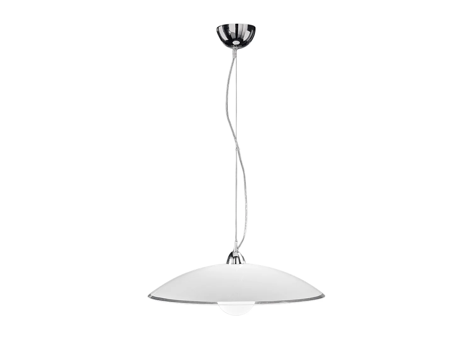Glazen Hanglamp 6004, Moderne Witte Kroonluchter, E27 Fitting Max 60W, Diameter 55 cm, Hoogte Verstelbaar tot 120 cm voor Binnen - Perenz Verlicht