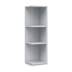 Glanzend wit hoekbadkamermeubel met 3 planken voor optimale opslag Glanzend wit hoekbadkamermeubel met 3 planken voor optimale opslag