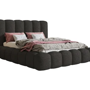 Gestoffeerd bed 140×200 Madeno – metalen lattenbodem, opbergruimte – bouclé, Zwart (Catch Me 27) Gestoffeerd bed 140×200 Madeno – metalen lattenbodem, opbergruimte – bouclé, Zwart (Catch Me 27)