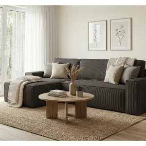 Hoekbank DENIS L met slaapfunctie 135×200 Poso 22
