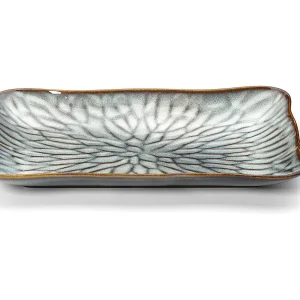 Het Lotus Ice Rechthoekig Bord – Grijsbruin – L