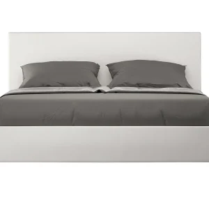 Gestoffeerd bed 160×190 met lattenbodem kunstleer wit Adele