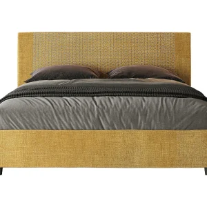 Gestoffeerd bed 160×190 met lattenbodem stof Labirinto 06 geel Rosal Gestoffeerd bed 160×190 met lattenbodem stof Labirinto 06 geel Rosal