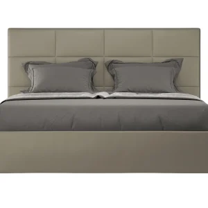 Gestoffeerd bed 160×200 met opbergruimte kunstleer cappuccino Mika