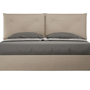 Gestoffeerd bed 160×200 met opbergruimte kunstleer taupe Appia