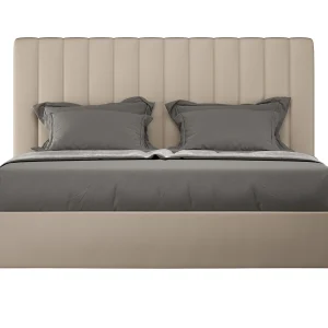 Gestoffeerd bed 160×190 met opbergruimte kunstleer taupe Agueda Gestoffeerd bed 160×190 met opbergruimte kunstleer taupe Agueda