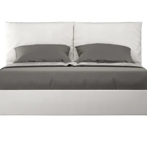 Gestoffeerd bed 160×200 met opbergruimte kunstleer wit Antea