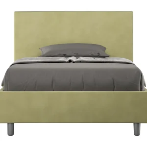 Gestoffeerd Bed 120×200 met lattenbodem microvezel groen Adele Gestoffeerd Bed 120×200 met lattenbodem microvezel groen Adele