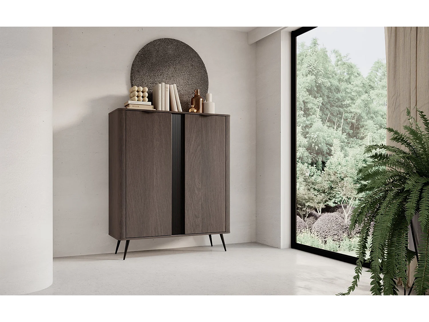 Highboard met 2 deuren, Dunin eiken, 113 cm - VERIS