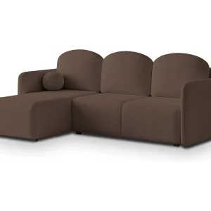 Hoekbank SUVINO van fluweel met slaapfunctie Braun Hoekbank SUVINO van fluweel met slaapfunctie Braun