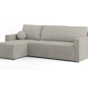 Hoekbank SORGE van fluweel met slaapfunctie Creme Hoekbank SORGE van fluweel met slaapfunctie Creme
