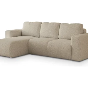 Hoekbank RINOVA van fluweel met slaapfunctie Beige Hoekbank RINOVA van fluweel met slaapfunctie Beige