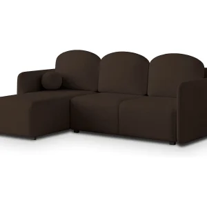 Hoekbank SUVINO van fluweel met slaapfunctie Braun Hoekbank SUVINO van fluweel met slaapfunctie Braun