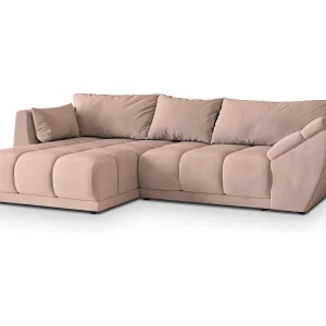 Hoekbank ORENTI van fluweel met slaapfunctie Rosa Hoekbank ORENTI van fluweel met slaapfunctie Rosa