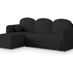 Hoekbank SUVINO van fluweel met slaapfunctie Schwarz Hoekbank SUVINO van fluweel met slaapfunctie Schwarz