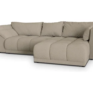 Hoekbank ORENTI van fluweel met slaapfunctie Beige Hoekbank ORENTI van fluweel met slaapfunctie Beige