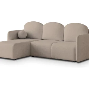 Hoekbank SUVINO van fluweel met slaapfunctie Beige Hoekbank SUVINO van fluweel met slaapfunctie Beige