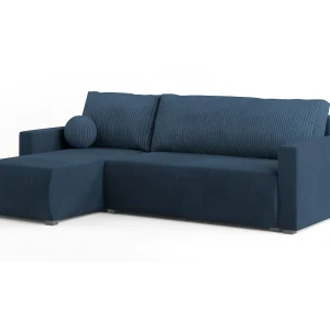 Hoekbank SORGE van fluweel met slaapfunctie Blau Hoekbank SORGE van fluweel met slaapfunctie Blau