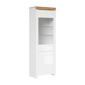 Hella Wit en Hout 2-deurs vitrinekast Hella Wit en Hout 2-deurs vitrinekast