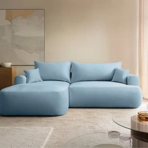 Hoekbank – blauw fluweel – linkerzijde – OVO L Hoekbank – blauw fluweel – linkerzijde – OVO L