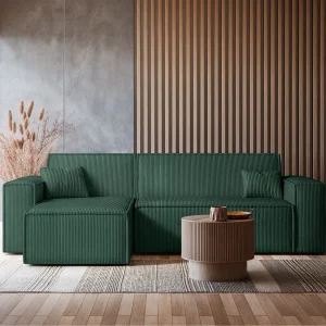 Hoekbank – in donkergroen corduroy – SCARLO Hoekbank – in donkergroen corduroy – SCARLO