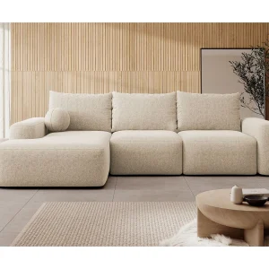 Hoekbank – beige chenille – linkerzijde – CARNOS Hoekbank – beige chenille – linkerzijde – CARNOS