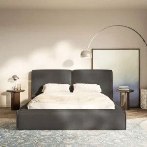 Gestoffeerd bed 140×200 – opbergruimte – lattenbodem – chenille – grafietgrijs – TILVES Gestoffeerd bed 140×200 – opbergruimte – lattenbodem – chenille – grafietgrijs – TILVES